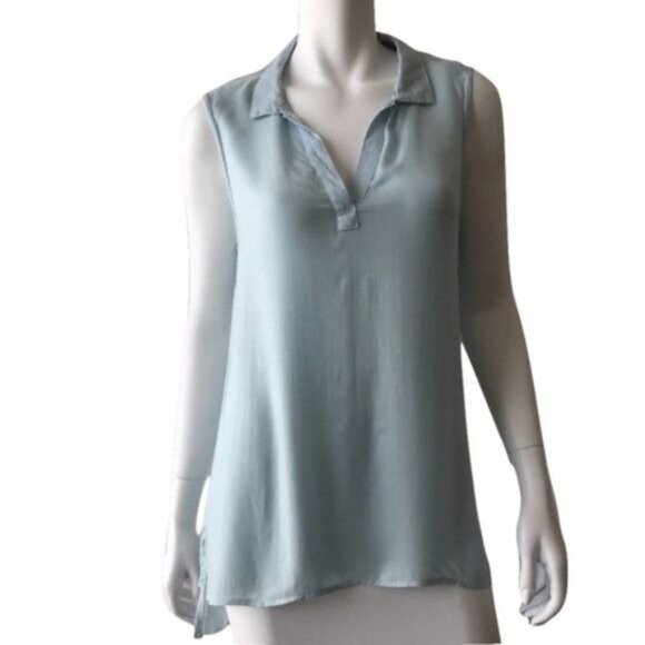 Cloth & Stone Baby Blue Sleeveless Open Back Top - Picture 1 of 3